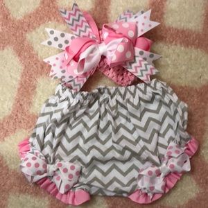 Adorable baby girl bloomers and headband